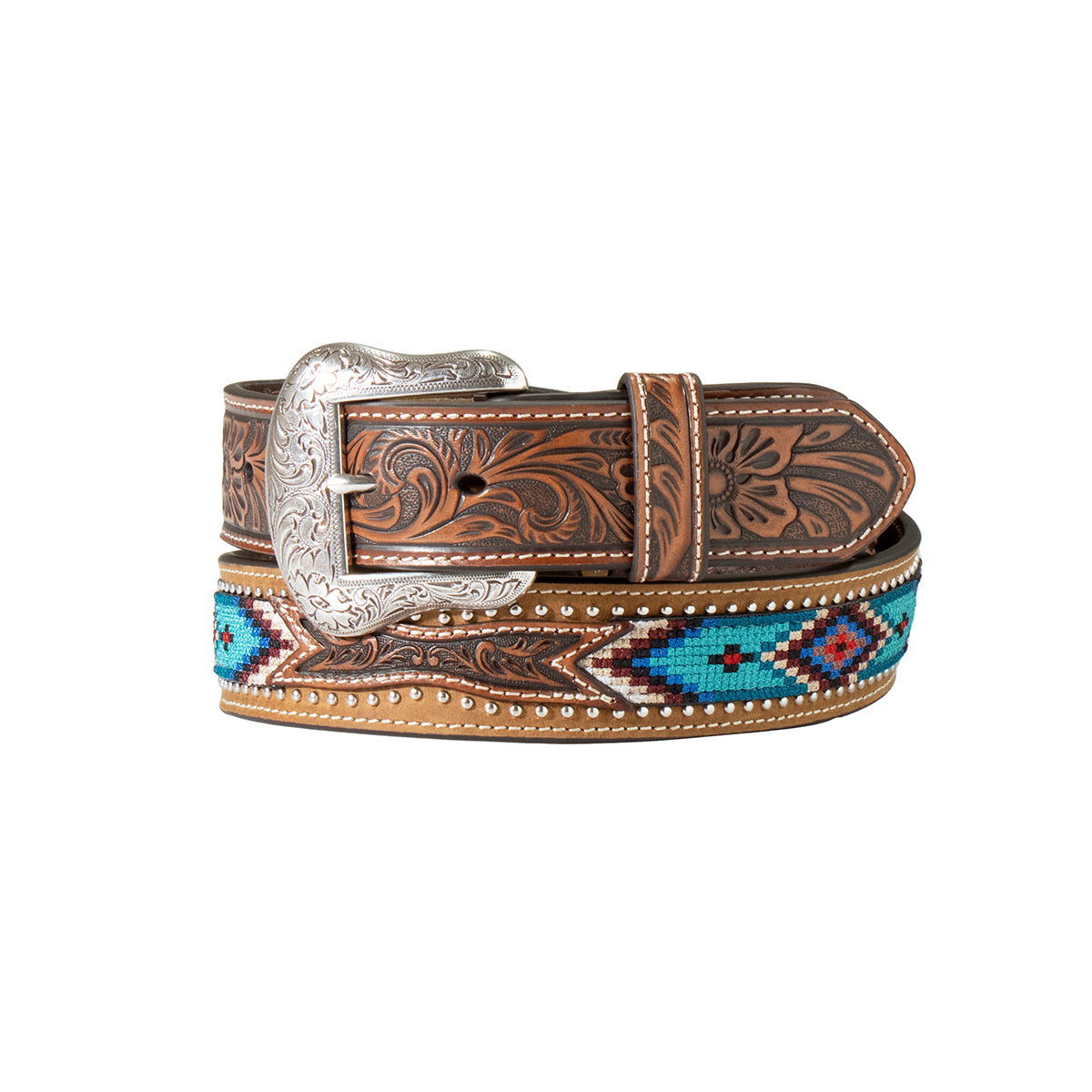 Concho Belt Mens Southwestern Belts Southwestern Tooled Concho