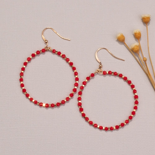 Emma Jewelry Wms Bdd Hoop Red Earrings 734023 Corral Western Wear