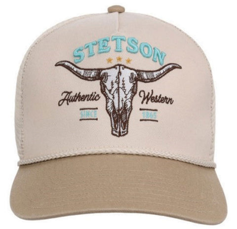 Stetson Men's Longhorn Embroidered Tan Cap