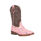 CLEARANCE Roper Girls Little Kids Glitter Pink Flower Boots