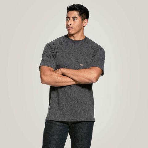 Ariat Men's Rebar Cotton Strong Charcoal Heather S/S Shirt