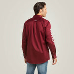 Ariat Men's Team Logo Twill Fitted Burgundy Shirt