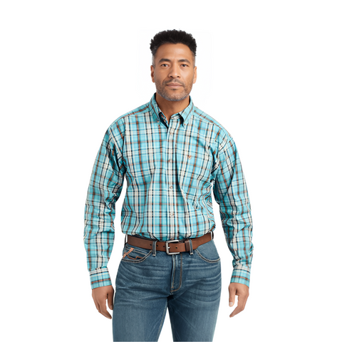 Ariat Men's Pro Series Kian Classic Fit Shirt Ocean Depths