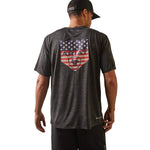Ariat Men's Charger Proud Shield Charcoal Heather T-Shirt