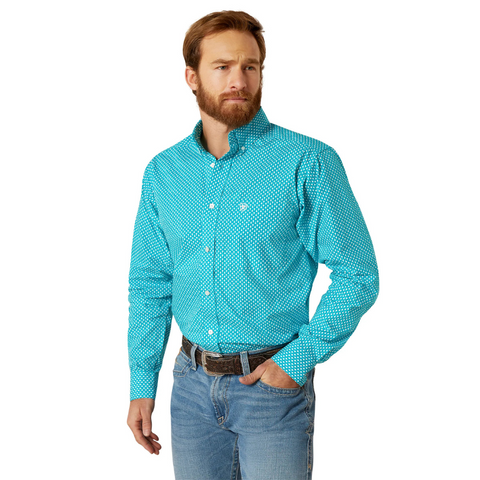 Ariat Men's Blaine Fitted Shirt Lanai Turquoise