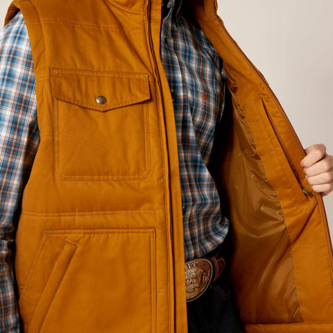 Ariat Men's Grizzly 2.0 Canvas Chestnut Vest XL