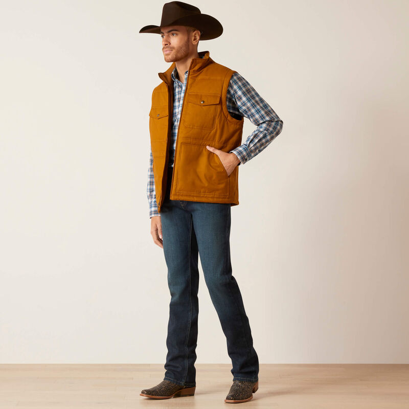 Ariat Men's Grizzly 2.0 Canvas Chestnut Vest XL