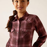 Ariat Girls Lucky Snap Clove Brown Shirt