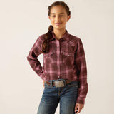 Ariat Girls Lucky Snap Clove Brown Shirt