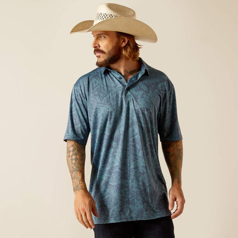 Ariat Men's Charger 2.0 Blue Atoll Polo