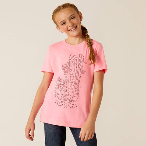 Ariat Girl's Tall Boot Pink Ice T-Shirt