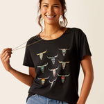 Ariat Women's Deco Skulls Black T-Shirt