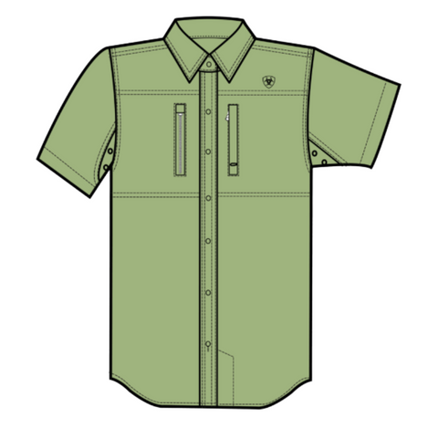 Ariat Men's VentTEK Classic Watercrest Green Fitted Shirt