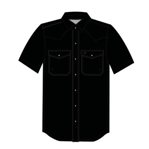 Ariat Men's VentTEK Fitted Snap Western Black Shirt