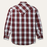 Stetson Men's Plaid Ombre Wine Shirt