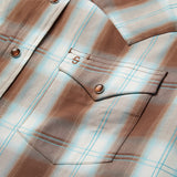 Stetson Men's L/S Sand/Aqua Ombre Plaid Shirt