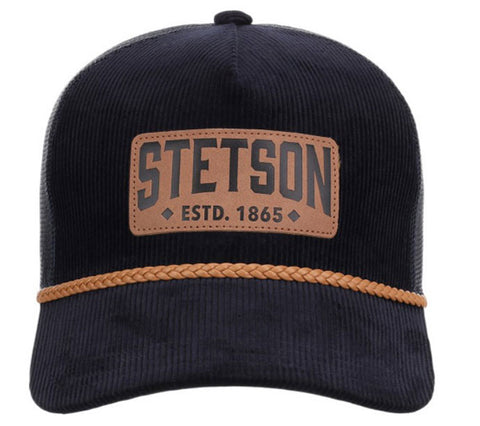 Stetson Men's Leather Patch w/ Leather Blue Cap