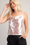 Glam Women's Metallic Blush Tank Top