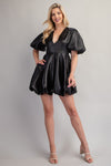 Glam Women's Voluminous Black Dress