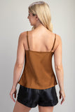 Glam Women's Satin Camel Top