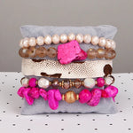 Emma Jewelry Wms Stacked Crystal Fushia Bracelet Set 74710