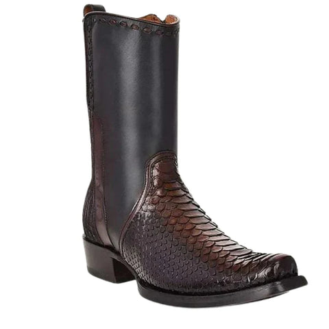 Cuadra Men's Lisboa Python Black Boots