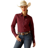 Ariat Women's Wrinkle Resist Kirby LS Burgundy Shirt