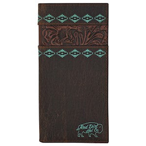 Red Dirt Tooled Turquoise Rodeo Wallet