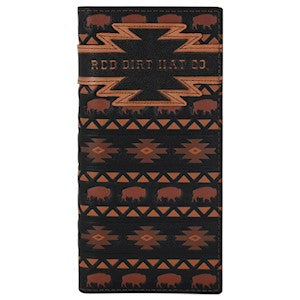 Red Dirt Aztec Design Black Rodeo Wallet