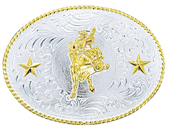 Nocona Men's Oval BullRider Shiny Buckle – Corral Western Wear