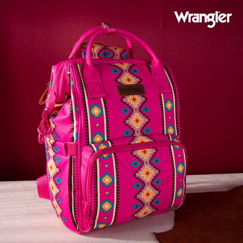 Wrangler Aztec Printed Callie Hot Pink Backpack