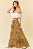 Saints & Hearts Women's Mustard Gold Maxi Skirt