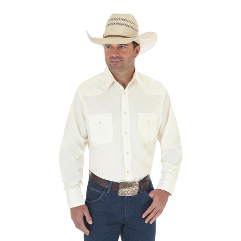 Wrangler Men's Sport Western Snap Tan Shirt