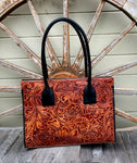 Juan Antonio Brown Tooled Tote Bag