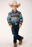 Roper Boy's L/S Horizontal Aztec Blanket Shirt