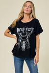 Saints & Hearts Women's Wild West Black T-Shirt