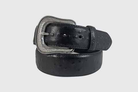 G-Bar-D Men's Ostrich Print Black Belt