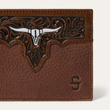 Stetson Men's Steer Head Brown Bifold Wallet