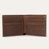 Stetson Men's Bison Leather Rivet Brown Bifold Wallet