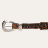 Stetson Men's Tooled Tapered Brown Sand Belt
