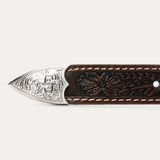 Stetson Men's Tooled Tapered Brown Sand Belt