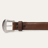 Stetson Men's Bison Leather Concho Hazelnut Belt