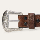 Stetson Men's Bison Leather Concho Hazelnut Belt