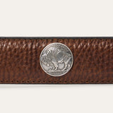 Stetson Men's Bison Leather Concho Hazelnut Belt
