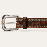 Stetson Men's Tooled Horsehair Braided Edge Natural Belt