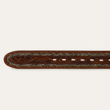 Stetson Men's Tooled Horsehair Braided Edge Natural Belt