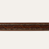 Stetson Men's Tooled Horsehair Braided Edge Natural Belt
