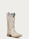 Corral Women's Woven Glitter White Boots