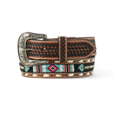 Ariat 1-1/2" Bead Lace Turquoise Belt