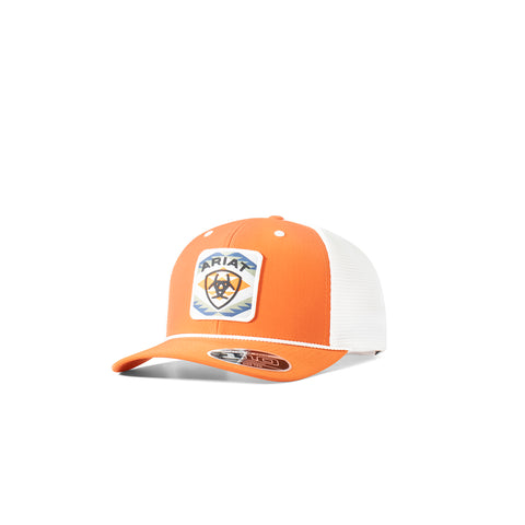 Ariat Men's Flexfit 110 Southwest Patch Orange Cap